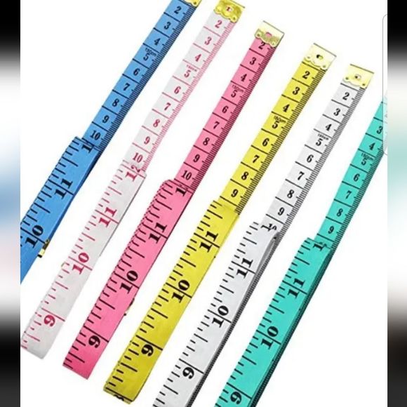 2 Pc. 5ft. Soft Measuring Tapes New Random Colors Only 11mm Width - Picture 6 of 6
